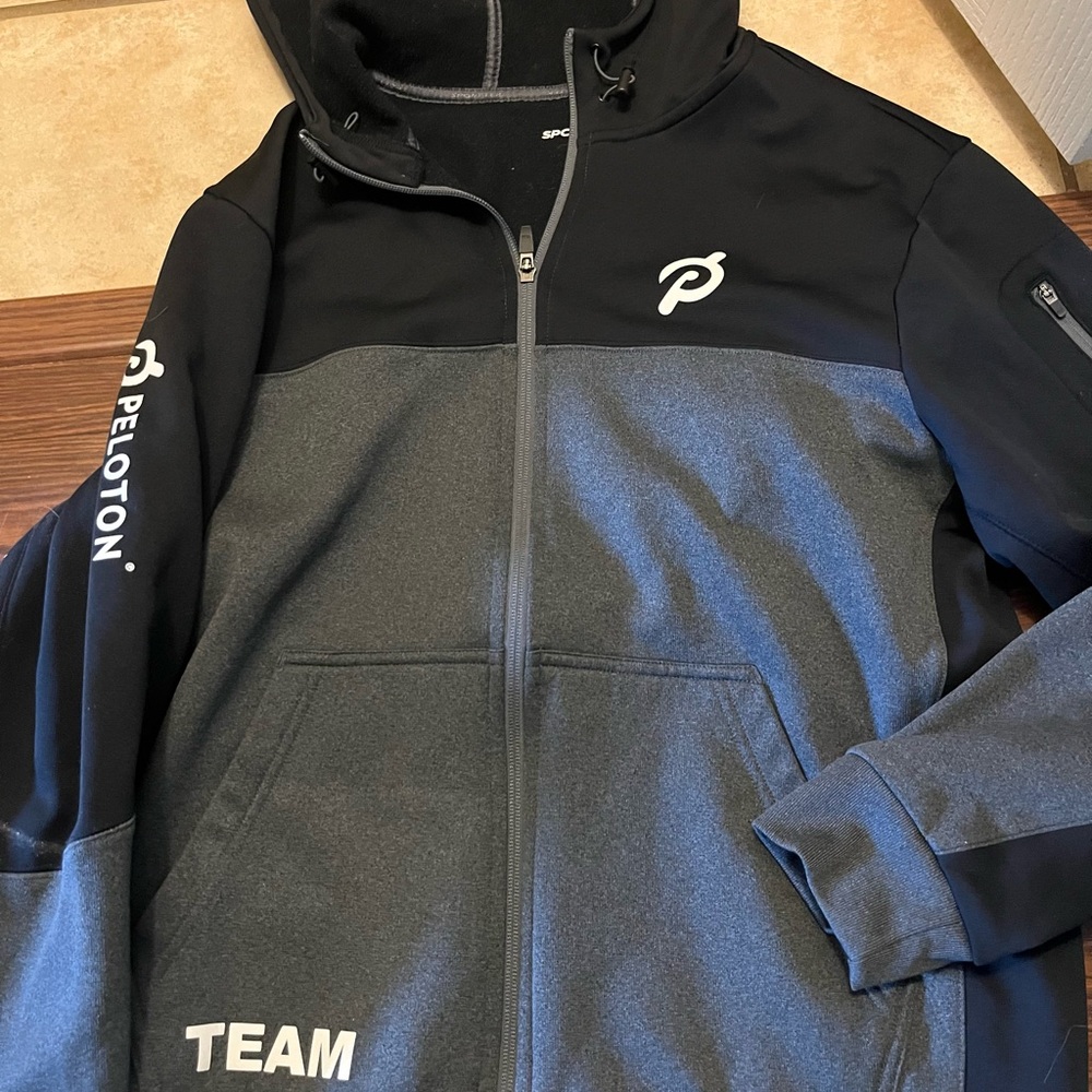 Peloton unisex Black and Gray hooded Jacket